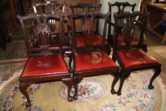 Set 6 Chippendale revival chairs